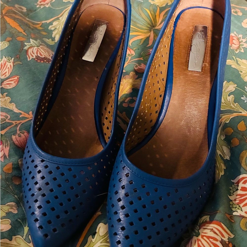 Halogen Blue Perforated Heels